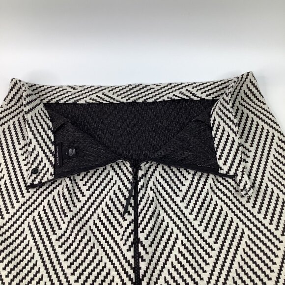 Black & White Textured Chevron Pencil Skirt Size 24 Full Rear Zip Office Casual - Picture 9 of 10